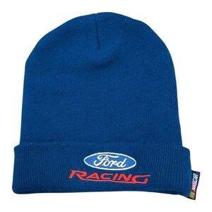 Ford Racing Embroidered NASCAR Beanie Winter Hat Blue One Size